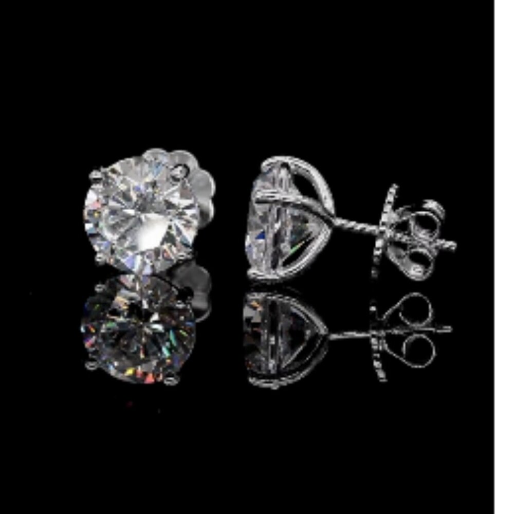 Bethenny Frankel x Anna Zuckerman Just Like Diamonds 4 Carat Studs New - Picture 3 of 5
